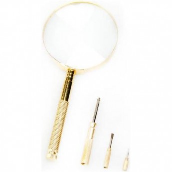 Лупа VEBER 599911 с ручкой и отвертками, 3x, 90 мм Лупа VEBER 599911 с ручкой и отвертками, 3x, 90 мм